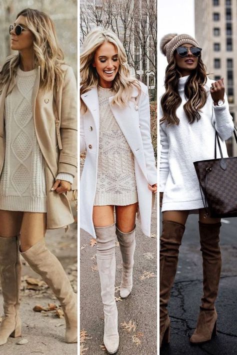 Some really comfy and beautiful winter fashion ideas for your winter outfit ideas. Style your wardrobe and steal this look! Black Friday #ad Above Knee Boots Outfit, Old Outfits, Above The Knee, Black Friday, Knee Boots, Womens Boots, Winter Fashion, Winter Outfits, Wardrobe