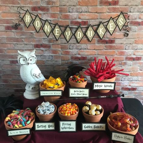 15 Best Harry Potter Birthday Party Ideas - Harry Potter Themed Birthday Party Supplies Harry Potter Motto Party, Harry Potter Food Ideas, Harry Potter Weihnachten, Baby Harry Potter, Harry Potter Desserts, Harry Potter Birthday Invitations, Harry Potter Snacks, Harry Potter Parties Food, Harry Potter Candy