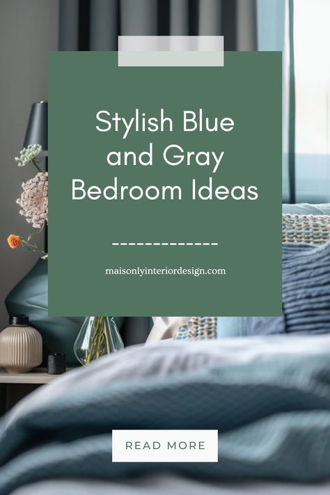 Transform your room into a calming retreat with these stylish blue and gray bedroom ideas. Perfect for creating a cozy atmosphere, these trendy designs utilize a soothing palette while highlighting comfort. Explore decor elements that make your bedroom welcoming, such as bedding choices, wall art, and clever storage solutions. Whether you love modern looks or classic styles, these designs will inspire your own bedroom transformation. Enjoy designing a peaceful sanctuary with all the cozy and aesthetic touches unique to your taste. Blue Gray And Green Bedroom, Slate Blue Bedroom Walls, Gray Blue Bedroom Ideas, Gray Bedroom Ideas With Pop Of Color, Blue Grey Bedroom Ideas, Blue And Gray Bedroom Ideas, Gray And Turquoise Bedroom, Gray Blue Bedroom, Gray And Blue Bedroom