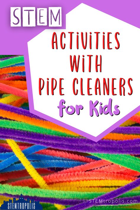 Pipecleaner Stem Activities, Fun Stem Activities For Kindergarten, Stem Activity For Toddlers, Stem Easy Activities, Stem Challenge Elementary, Stem Club Ideas, Steam Activities Elementary Kindergarten, Playdough Stem Activities, Stem Activity Kindergarten