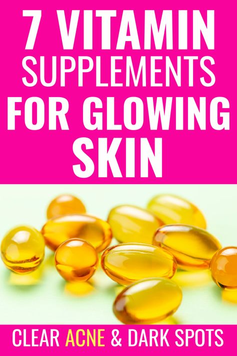 Supplements For Glowing Skin, Vitamins For Healthy Skin, Clear Skin Diet, Baking Soda Benefits, Skin Diet, Acne Dark Spots, Anti Aging Vitamins, Natural Acne Remedies, Anti Aging Supplements