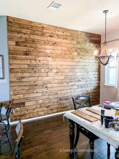 Quick & Easy DIY Cedar Plank Feature Wall Rustic Plank Wall, Wood Plank Kitchen Wall, Accent Plank Wall, Wood Planked Walls, Raw Wood Accent Wall, Rustic Wood Feature Wall, Wood Wall Design Ideas Rustic, Weathered Wood Accent Wall, Pallet Accent Wall Living Room