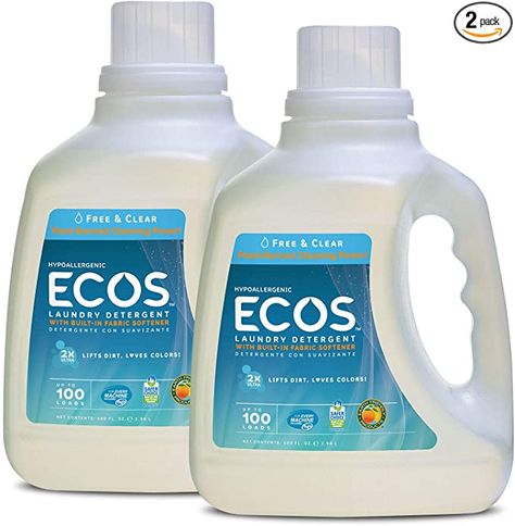 Amazon.com: Earth Friendly Products Ecos 2x Liquid Laundry Detergent, Free & Clear, 100 Fl Oz (Pack of 2): Gateway All Natural Laundry Detergent, Ecos Laundry Detergent, Shower Baskets, Homemade Fabric Softener, Hypoallergenic Laundry Detergent, Natural Laundry Detergent, Natural Laundry, Liquid Laundry Detergent, Laundry Liquid