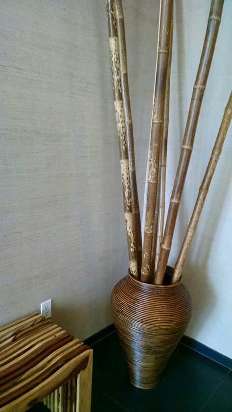 Bamboo Sticks Decor, Pot Fillers, Bamboo Decor, Bamboo Poles, Hallway Designs, Wedding Props, Front Entry Doors, Plant Stand Indoor, Outdoor Pots