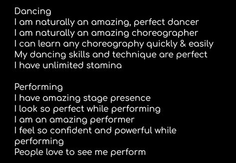 Best Dancer Affirmations, Kpop Idol Affirmation, Dancing Affirmations, Kpop Affirmations, Dancer Affirmations, Dance Affirmations, Dance Career, Mind Movie, Idol Life