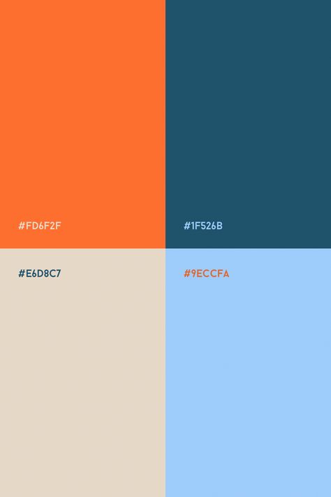 Orange, dark turquoise, beige and baby blue color palette Navy And Orange Palette, Navy Orange Palette, Bright Orange Colour Palette, Blue Orange Tan Color Palette, Colours That Go With Dark Blue, Periwinkle Orange Color Palette, Beige Blue Palette, Orange Blue Cream Color Palette, Color Palette Orange And Blue