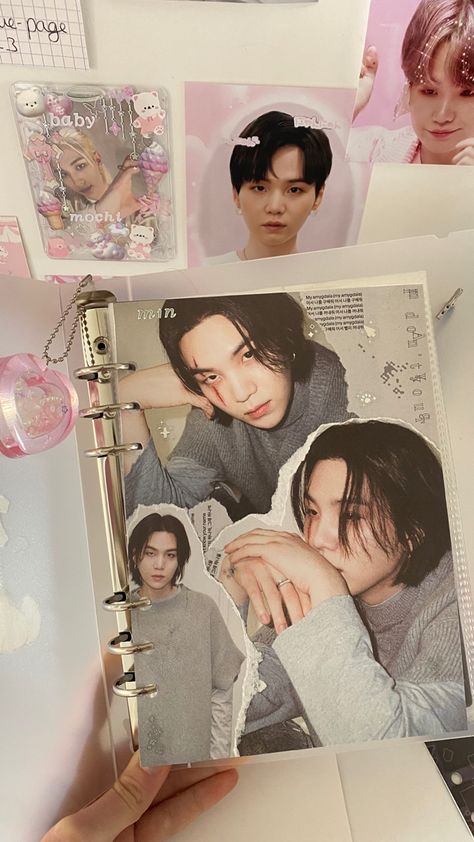 Jungkook Binder Cover, Journal Ideas Aesthetic Cover, Binder Decoration Ideas Aesthetic, Kpop Binder Aesthetic, Jungkook Scrapbook, Book Decorations Cover, Binder Aesthetic Cover, Kpop Binder Cover Ideas, Photocard Binder Cover