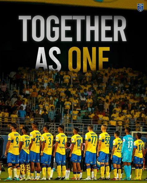 Kerala Blasters Fc, Kerala Blasters, Indian Super League, Film Posters Art, Super League, Canvas Painting Tutorials, Team Photos, Painting Tutorials, Black And White Aesthetic