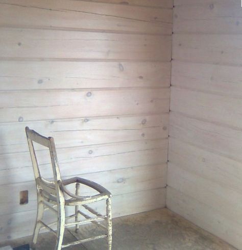 Neutral tone log stain (Log Home Today) White Wash Pine Walls, White Wash Log Cabin Walls, Log Cabin Homes Interior, Pickled Wood, Lakehouse Living Room, Wash Walls, Mobile Screen Wallpaper, Log Walls, Cabin Homes Interior