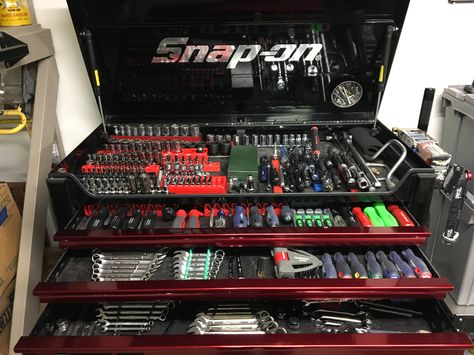 Snap on tool collection and box Snap On Tool Box Ideas, Tool Box Organization Ideas, Tool Box Ideas, Snap On Tool Box, Toolbox Organization, Snap On Tool, Mechanic Tool Box, Tool Chests, Snap On Tools