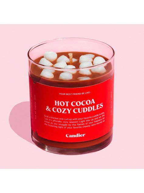 Grab a blanket and curl up with your favorite cuddle buddy, ‘cos it’s officially cozy season! Light this up and set the mood as you snuggle by the flames of your fireplace (or the flickering light of your favorite cheesy retro movie) xo  SMELLS LIKE:  Dark chocolate, caramel, buttercream, almond, and hazelnut.  About the Candle  100% natural soy wax Fragranced with essential oils Hand poured in the USA  Cruelty free 60+ Hr burn time Contains no gross goop. No carcinogens, no parabens, no phthalates By donating to Greenspark and Girls Inc, Candier gives back to nature by remaining carbon neutral, and pays it forward by supporting the next generation of fierce female leaders.HOT COCOA CANDLE Brown    Wax     Home Decor, size features are:Bust: ,Length: ,Sleeve Length: Sugar Plum Fairy Candle, Crismas Candles, Hot Cocoa Candle, Cute Christmas Candles, Candier Candles, Christmas Candles Aesthetic, Christmas Candle Making, Whipped Wax Candles, Desert Candles