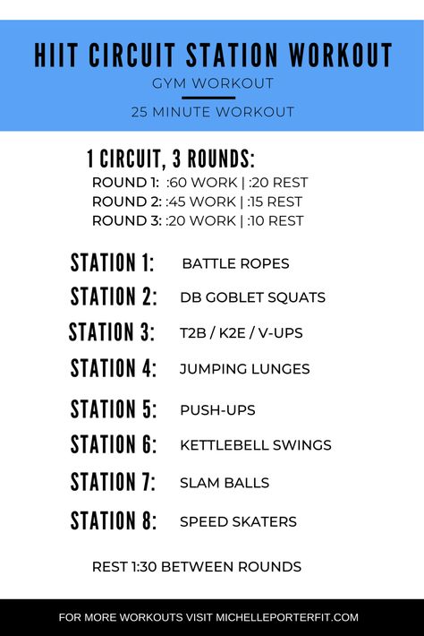 This workout is specifically designed for the gym and is a powerful blend of strength, power, stability, and cardio movements.  #circuit Circuit Workout Gym, 25 Minute Workout, Hiit Circuit, Circuit Training Workouts, Gym Antrenmanları, Insanity Workout, Tabata Workouts, Boot Camp Workout, Best Cardio Workout