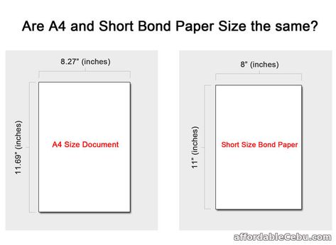 You may wonder if A4 and short bond paper size are the same. The answer is no. They're different.   What's the difference between A4 and Short Bond Paper size?  Read more: http://www.affordablecebu.com/is-a4-and-short-bond-paper-size-the-same Design For Bond Paper, Short Bond Paper Size, Short Bond Paper, Long Bond Paper, Notes Reference, Computer Tricks, Bond Paper Design, Bond Paper, A4 Paper