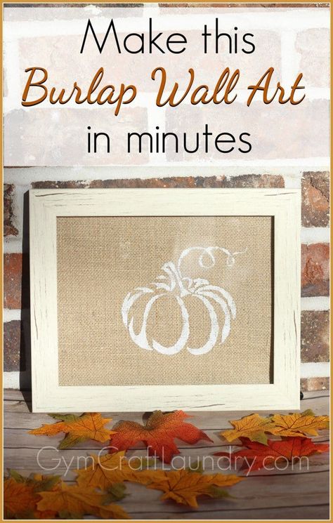 Burlap Wall Art, Burlap Art, Burlap Wall, Burlap Canvas, Burlap Crafts, Fall Wall Art, Handmade Christmas Ornaments, Easy Diy Crafts, Diy Wall Art