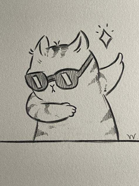 Cat Anime Drawing, Cute Cat Sketch, Cute Easy Doodles, Pencil Sketch Images, Easy Love Drawings, Cute Sketches, Cool Pencil Drawings, Cute Drawing, Easy Doodle Art