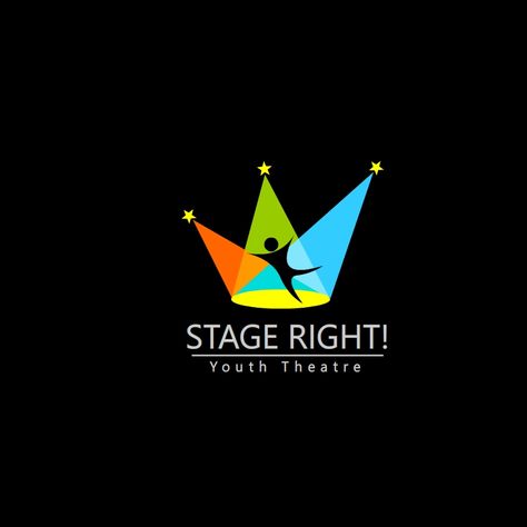 I create this logo for "STAGE RIGHT", a place where youth have a place to perform their incredible talents Drama Club Logo, Got Talent Logo, Performance Logo Design, Performing Arts Logo, Stage Logo, Theatre Logo, Theatre Festival, Association Logo, Dance Logo