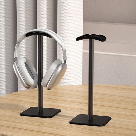 Headphone Display Holder Stable Desk Gaming Headset Holder Aluminum Alloy Curved Support PC Gamer Metal Headphones, Headset Holder, Headset Stand, Headphone Stand, Headphone Stands, E Sports, Gaming Headphones, Sports Headphones, Desktop Storage