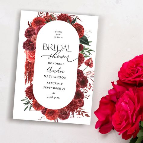 Roses Bridal Shower Theme, Red Roses Bridal Shower Theme, Bridal Shower Inspo, Wedding Plan, Floral Bridal Shower Invitations, Bridal Shower Invitations Templates, Bridal Flower, Floral Bridal Shower, Your Amazing