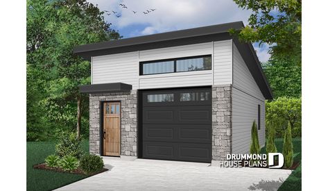 Color version 5 - Front of garage plan 3989-18 Plan Garage, Drummond House Plans, Garage Door Design, Modern Garage, Garage Plan, Traditional House Plan, Base Model, Contemporary Style Homes, Contemporary House Plans