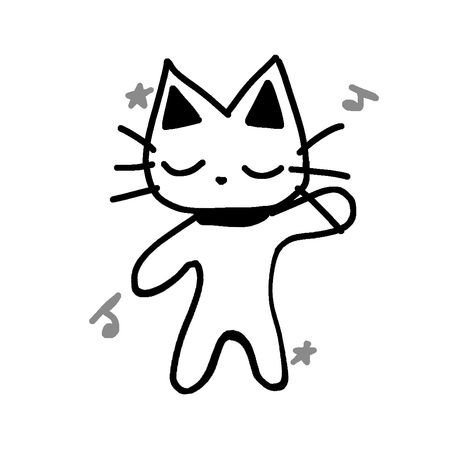 Cats Dancing Drawing, Dancing Cat Drawing, Dancing Doodle, Chibi Cats, Dance Icon, Dancing Drawing, Cat Dance, Whatsapp Stickers, Dancing Drawings