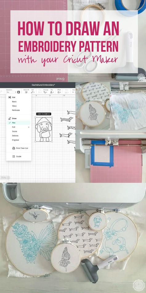 How To Design An Embroidery Pattern, Tracing For Embroidery, What Fabric To Use For Embroidery, Embroidery With Cricut, Cricut And Embroidery, How To Print Embroidery Patterns, Cricut Embroidery Pattern, How To Make Your Own Embroidery Pattern, How To Design Embroidery Patterns