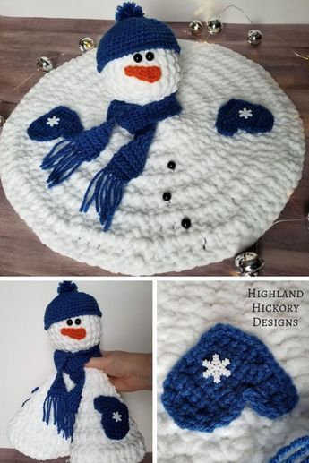 Crocheted Snowman, Holiday Crochet Patterns, Melted Snowman, Lovey Pattern, Crochet Lovey, Crochet Snowman, Crochet Xmas, Winter Decorations, Crochet Christmas Decorations