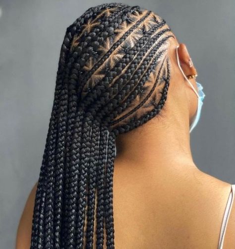 Triangle Part Braids, Medium Size Braids, Diy Hairstyle, Lemonade Braids Hairstyles, Weave Hairstyles Braided, Lemonade Braids, Big Box Braids, Feed In Braids Hairstyles, Feed In Braid