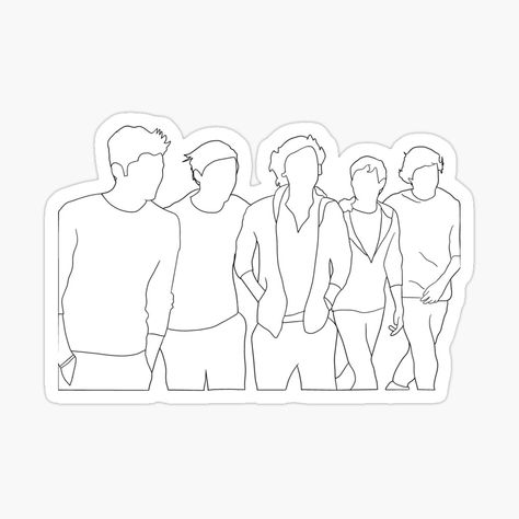 Get my art printed on awesome products. Support me at Redbubble #RBandME: https://www.redbubble.com/i/sticker/one-direction-outline-by-taylorros4244/49850375.JCQM3?asc=u One Direction Outline Tattoo, One Direction Outline Drawing, One Direction Crafts Diy, One Direction Drawings Sketches, One Direction Line Art, One Direction Outline, One Direction Silhouette, One Direction Doodles, One Direction Tattoos