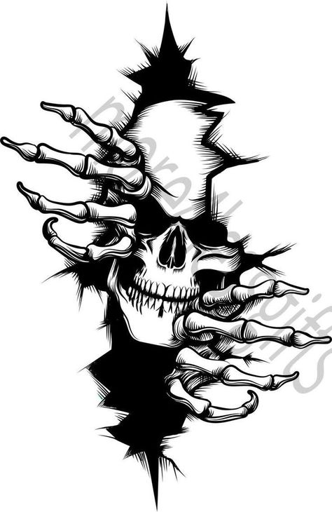 Wall File, Skull Tattoo Design, Vector File, Tattoo Design, Skull Tattoo, Metal Art, The Wall, Cricut, Drawings