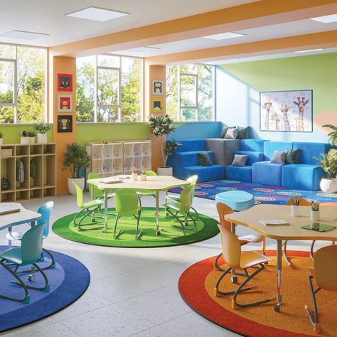 Daycare Furniture | Preschool Furniture | Becker's Daycare Furniture, Classroom Carpets, Daycare Rooms, Preschool Furniture, Kindergarten Interior, Classroom Interior, Daycare Decor, Daycare Design, Start School