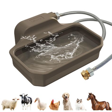 PRICES MAY VARY. 【Automatic Water Filling】Automatic water dispenser eliminates manual refills, requiring no power. It replenishes when water dips below the preset level. 【Large Water Bowl】135-ounce automatic water bowl, made from durable and safe materials, accommodates various animals, including dogs, chickens, ducks, geese, horses, cows, goats, and pigs. Its robust design ensures longevity, catering to the hydration needs of diverse animals. 【Easy to Use】The dog water bowl dispenser is easily Dog Water Bowl Ideas For Sloppy Drinkers, Pet Water Station, Duck Waterer, Water Station, Dog Water Bowls, Water Valves, Water Hose, Robust Design, Water Bowl