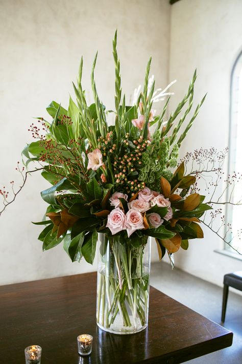 Magnolia Leaf Arrangement, Large Vase Flower Arrangements, Different Flower Arrangements, Large Bouquet Of Flowers Gift, Large Flower Arrangements Tall Vases, Corporate Flower Arrangements, Large Vase Arrangements, Large Flower Vase, Floral Vase Arrangements