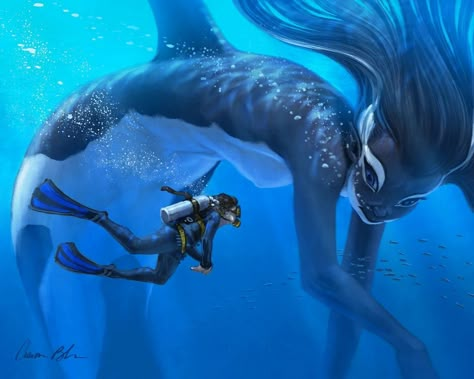 Whale mermaid Aaron Blaise, Animation Portfolio, Creaturi Mitice, Personaje Fantasy, Karakter Disney, Mermaids And Mermen, Mythical Creatures Art, Mythological Creatures, Mermaid Art