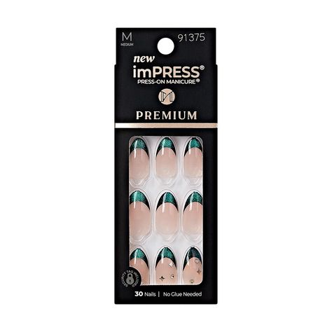 PRICES MAY VARY. The No Glue Mani: With new & improved adhesive for long-lasting wear. Ready-to-wear, one-step press-on nails. Easy to apply at home, literally in minutes. No experience needed. Gel nails feel totally comfortable & have a seamless, natural look. Take It Up a Notch: The world’s best-selling ready-to-wear false nail brand just took it to the next level! imPRESS Premium features trendy designs created with high tech special effects, previously only available by professionals at nail 30 Nails, Best Press On Nails, Kiss Products, Impress Nails, Kiss Nails, Kiss Beauty, Almond Shape, Nail Kit, False Nails