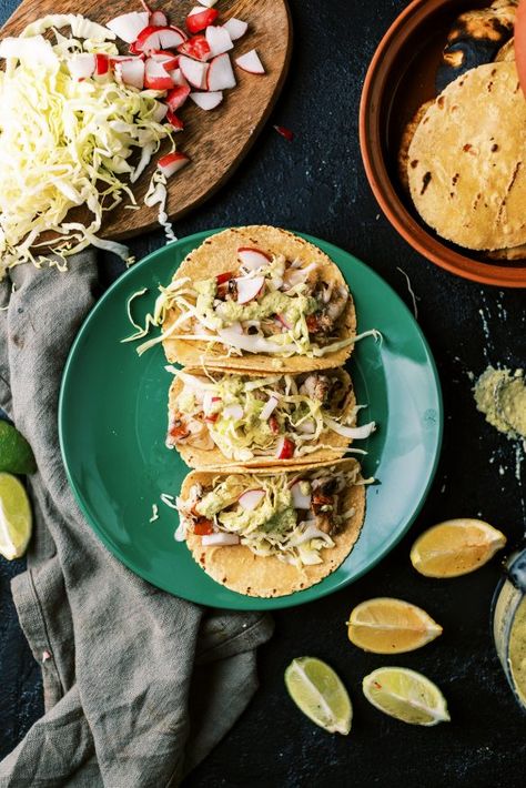 These grilled lobster tacos, are swimming in a garlic butter sauce, and topped with a spicy serrano pepper green sauce. Spicy Green Sauce, Spicy Slaw, Lobster Tacos, Smoked Vegetables, Grilled Lobster Tail, Slow Cooker Shredded Chicken, Grilled Lobster, Serrano Pepper, Lobster Recipes