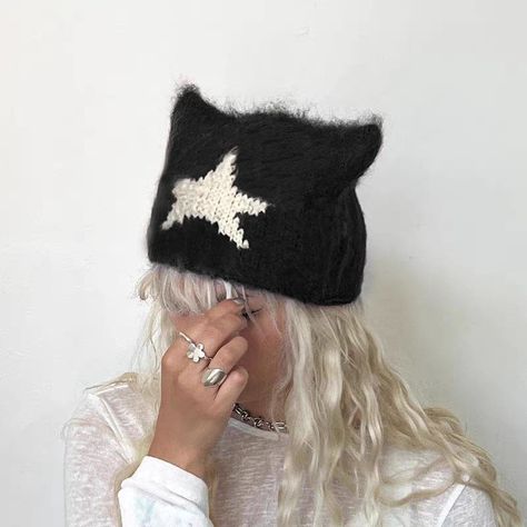 Material: Cotton 
Weight: 0.13KG 
Size: One Size 
Circumference: 56CM/22.05" 
Height: 24CM/9.45" 
SKU:?HA5783 Summer Grunge Outfits, Ear Styling, Pop Party, Crochet Beanie Pattern Free, Beanie With Ears, Knit Beanie Pattern, Cat Ears Hat, Cat Eared Beanie, Star Fabric