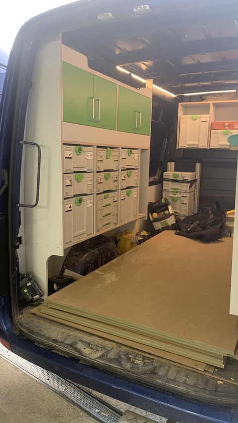 Ford Transit Connect Work Van, Work Van Organization, Van Shelves, Van Fitout, Work Truck Storage, Tool Trailer, Van Organization, Van Shelving, Raised Floor