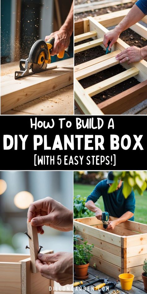 Building a large DIY planter box is a fantastic way to enhance your garden or yard space. You can create a sturdy and attractive planter with just a few Diy Plant Box Outdoor, How To Build Planter Boxes, Cardboard Box Planters, Free Planter Box Plans, Diy Fence Planter Boxes, Diy Planter Boxes Outdoor, Planter Box Diy Easy, Diy Raised Planter Boxes, Large Diy Planters