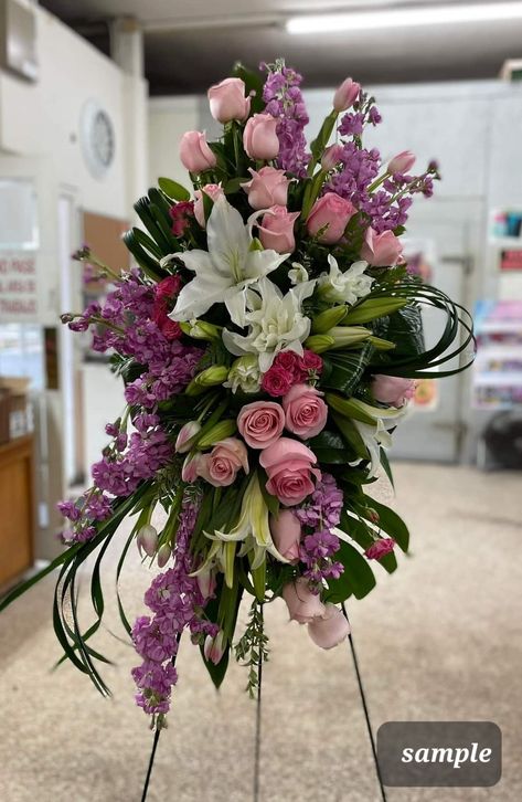 Sympathy Floral, Casket Flowers, Gravesite Decorations, Floral Design Classes, Tropical Floral Arrangements, Red Wedding Decorations, Altar Flowers, Large Flower Arrangements, Artificial Floral Arrangements