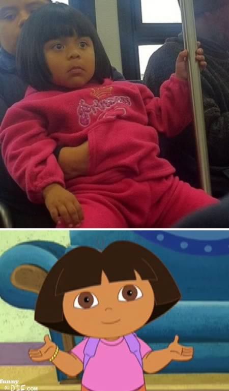 12 Amazing Real People Who Look Like Cartoons - ODDEE Dora Memes, Funny Photos Of People, Dora Funny, Favorite Cartoon Character, Dora The Explorer, Cartoon Memes, Shrek, Cartoon Pics, Funny Pins