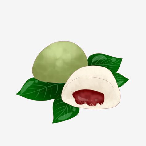 Mochi Drawing, Mochi Illustration, Mochi Art, Potato Illustration, And Wallpaper, Editing Poster, Green Illustration, Cake Illustration, Hijau Mint