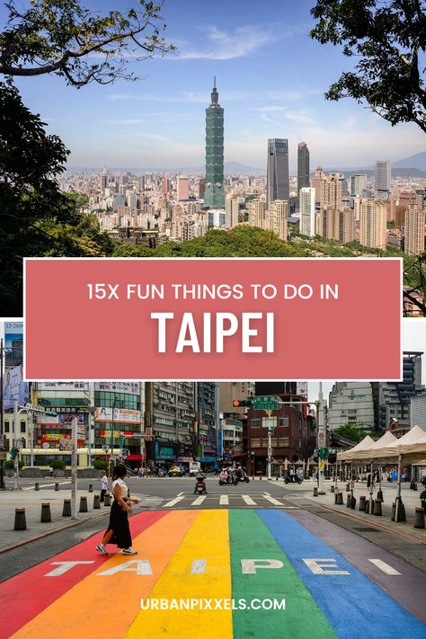 In this Taipei travel guide, I share all my favorite tips for things to do in Taipei. From exploring historic temples and night markets to taking in panoramic views from towering skyscrapers. If this is your first time in Taipei it will help you to know exactly what to do in Taipei and how to get the most out the days you spend here. Things To Do In Taipei, Taipei Taiwan Aesthetic, Taipei Travel Guide, October Weather, Taipei Travel, Taiwan Travel, Taipei City, Taipei Taiwan, Beautiful Park