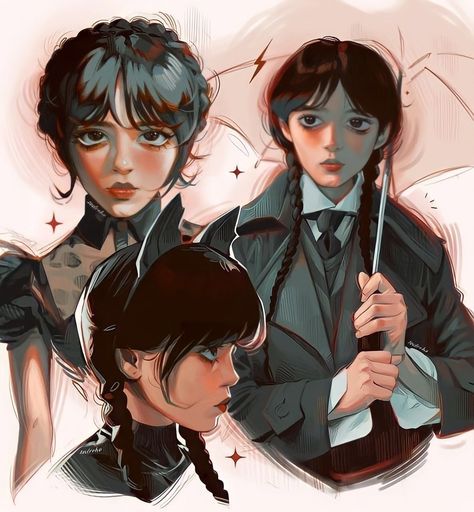 Tn la hermana menor de Enid, fue expulsada de su antigua escuela por … #detodo # De Todo # amreading # books # wattpad Soulroho Art, Doodle Artist, Addams Family Costumes, Artist Aesthetic, Art Fanart, Wednesday Addams, Girls Cartoon Art, Art Plastique, Art Reference Photos