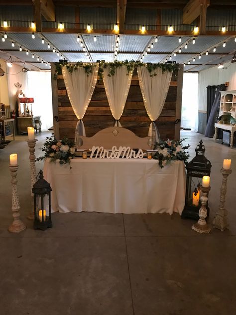 Bride And Groom Table Set Up, 6 Foot Sweetheart Table, Wedding Party Table Decorations Rustic, Couples Table Backdrop, Bride And Groom Only Table, Rustic Wedding Mr And Mrs Table, Groom And Bride Table Rustic, Small Intimate Wedding Table Decor, Sweetheart Table Wedding Sunflower