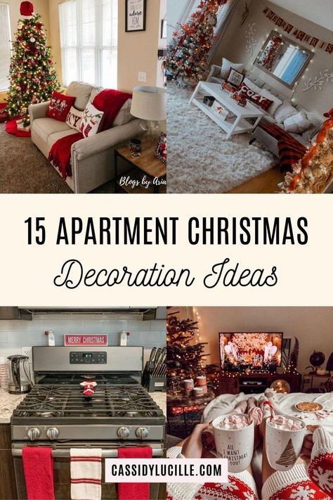 Apartment Christmas Decorations, Apartment Christmas Decor, Cozy Christmas Living Room, Holiday Scented Candles, Apartment Christmas, Christmas Decorations Apartment, Cozy Christmas Decor, Elegant Living Room Decor, Classic Christmas Decorations