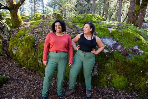 Raquel Vélez - Sustainable Gear - Technical Hiking Pant - Plus Size - Ponderosa Pant - Mountain and River Styles - Inclusion - Diversity Plus Size Hiking, Walking Trousers, Outdoor Clothing Brands, Plus Size Workout, Long Puffer, Hiking Pants, Hiking Women, Pants Design, Outdoor Outfit