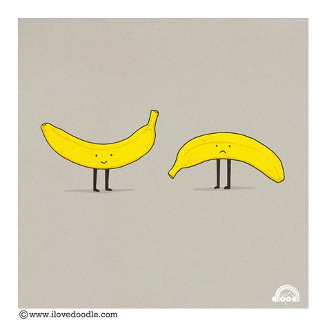 great illustrations by ILoveDoodle @ http://www.flickr.com/photos/ilovedoodle Same But Different, Same Same But Different, Banana Illustration, Banana Painting, Happy Drawing, Banana Art, Love Doodles, Funny Illustration, Cute Doodles