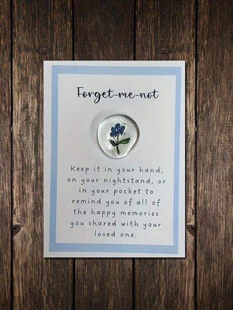 1/2 Pcs Forget-Me-Not Pocket Hug Gift , Angelversary, Remembrance Gift, Condolence Gift, Loss Of Loved One Gift Transparent    Glass     Home Decor, size features are:Bust: ,Length: ,Sleeve Length: Gifts For Lost Loved Ones Ideas, Condolences Gifts, Hug Gifts, Condolence Gift, Pocket Hug, Bereavement Gift, Remembrance Gifts, Happy Memories, Sentimental Gifts