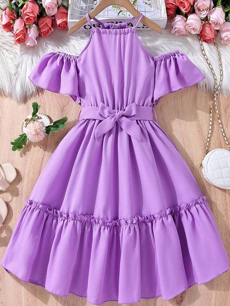 Outfits Gorditas, Purple Cute, Shein Kids, Dinner Dress Classy, African Print Dress Designs, Stylish Short Dresses, Cute Dress Outfits, Fancy Dresses Long