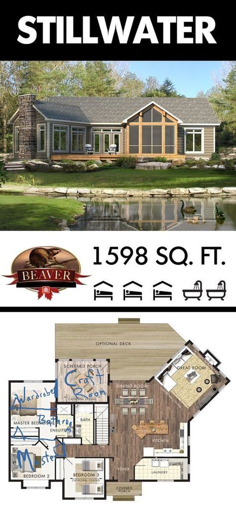 Beaver Homes And Cottages, Lake House Plans, Casas Coloniales, Living Modern, Rustic Home Design, Cottage Plan, Cabin Plans, Cottage Design, Sims House